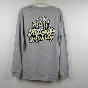 Volcom Beer T-Shirt Men's Size S Gray Long Sleeve Always Frothing